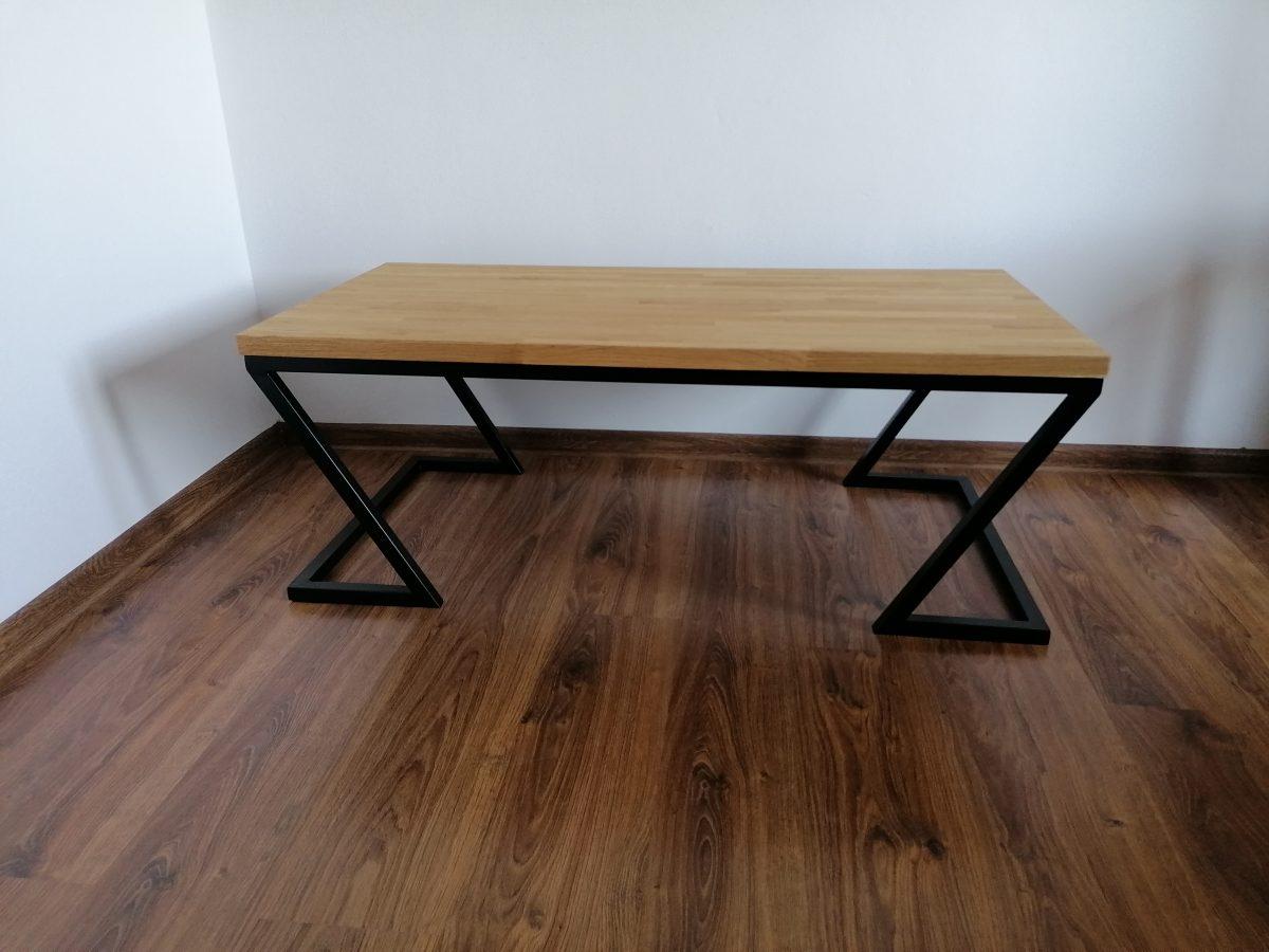 ława-stolik z metalu i drewna industrialny 3