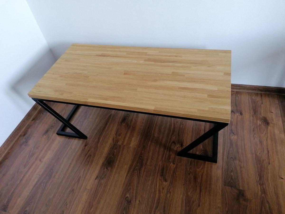 ława-stolik z metalu i drewna industrialny 2