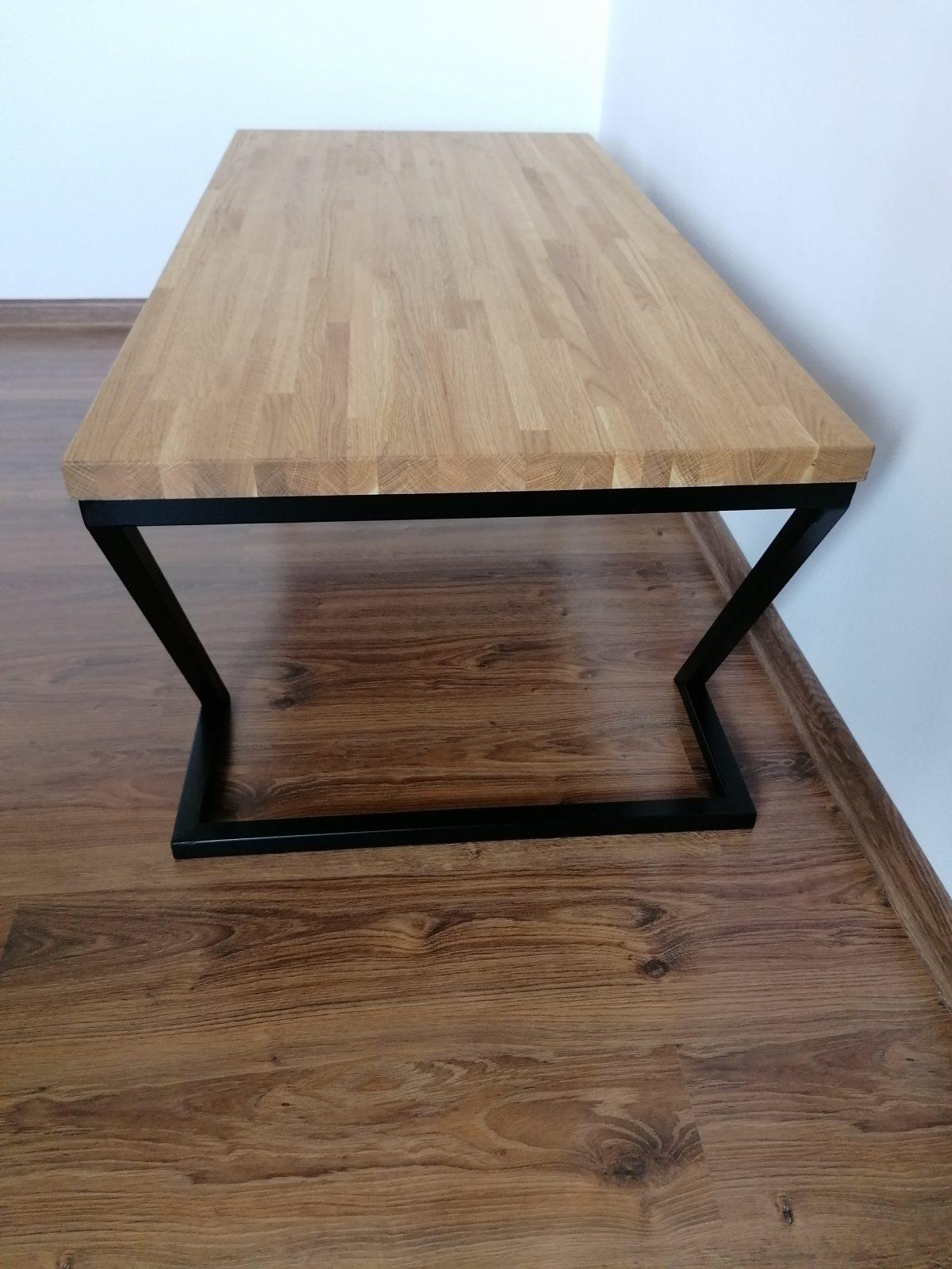 ława-stolik z metalu i drewna industrialny 1