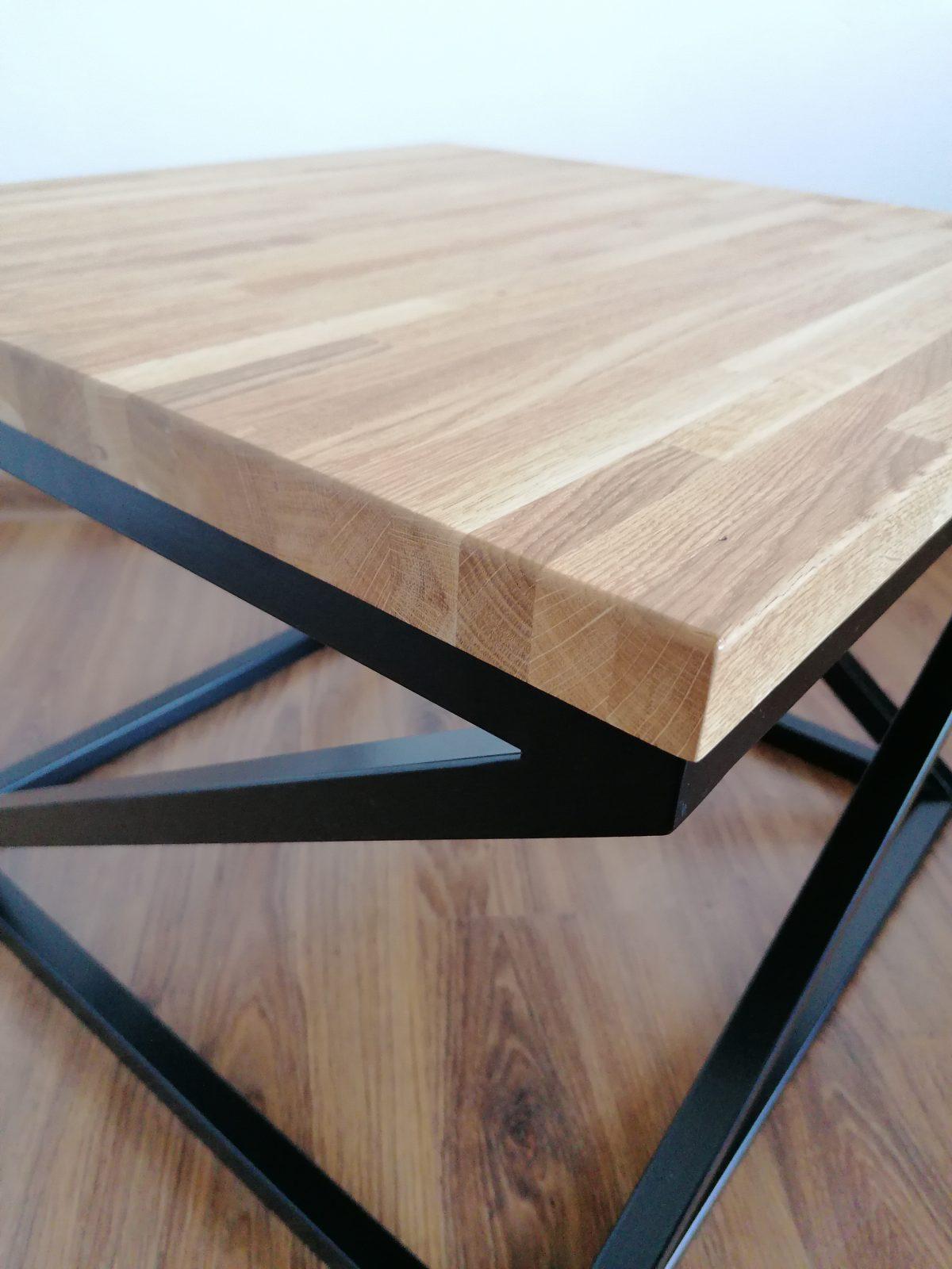 Stolik kawowy loft z drewna i metalu 2