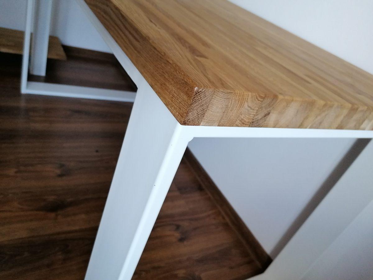 Biurko z metalu i drewna loft Białe 7